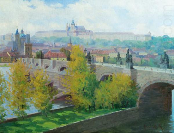 Stanislav Feikl View of Prague Castle over the Charles Bridge by Czech painter Stanislav Feikl china oil painting image